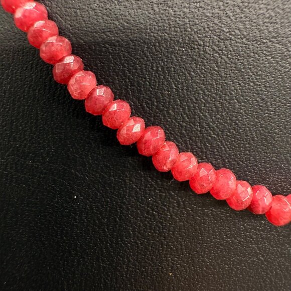 Garnet Beaded Pearl Necklace Molly Jane Designs 16.5 inch Handmade - Picture 5 of 7